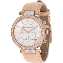 Michael Kors Parker Glitz Chronograph Watch - Rose Gold