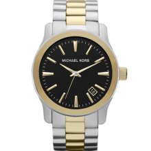 Michael Kors Silver Color and Golden Stainless Steel Runway Three-