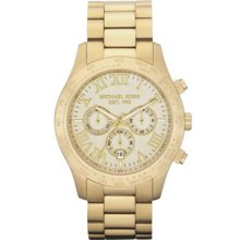 Michael Kors Stainless Steel Chronograph Layton Watch, Golden