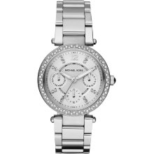 Michael Kors Unisex Silvertone White Dial Watch MK5615