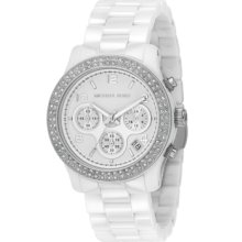 Michael Kors Watch, Womens Chronograph Runway White Ceramic Bracelet 4