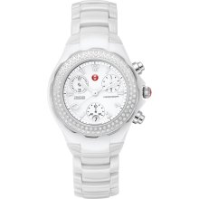 Michele Tahitian Ceramic White Diamond Ladies Watch MWW12A000001