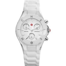 Michele Tahitian Jelly Bean watch MWW12D000001 white silicone silver-tone chrono