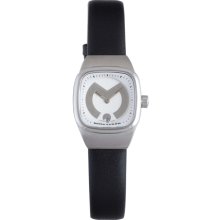 Mila Schon Children's Silver Sunray Dial Leather Date Quartz Watch