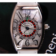 Mint Franck Muller Vegas Curvex 5850 Automatic 45x32mm 18k White Gold Rare