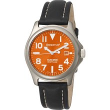 Momentum Men's 1M-Sp00o2 Atlas Orange Dial Black Nautica Leather Watch