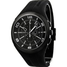 Momo Design Phantom Black And White Dial Chronograph Rubber Mens Watch