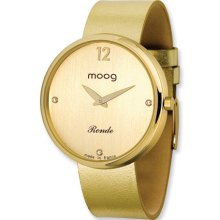 Moog Gold-Plated Round Gold Dial Watch W/ (LC-01G) Gold Band
