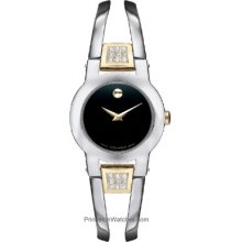 Movado Amorosa Ladies Stainless & Gold-tone Diamond Bangle 0604983