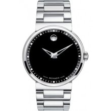 Movado Dura Men's Tungsten Carbide With Black Dial Swiss Watch 0606433
