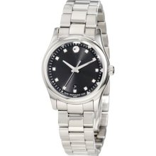 Movado Ladies 0606497 Sportivo Diamond Black Museum Dial Dress Watch