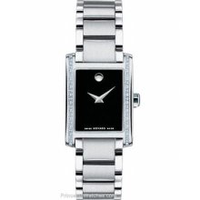 Movado Ladies Certe - Diamonds - Black Museum Dial - Stainless Steel 0606405