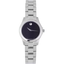 Movado Ladies Junior Sport Ladies Black Dial Stainless Steel 0605747