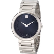 Movado Men's Concerto Stainless Steel Case and Bracelet Black Dial Date Display 0606541