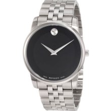 Movado Men's Museum Stainless Steel Case and Bracelet Black Tone Dial 0606504
