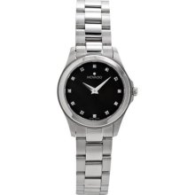 Movado Metio Diamond Ladies Black Museum Dial Swiss Quartz Watch 0605985