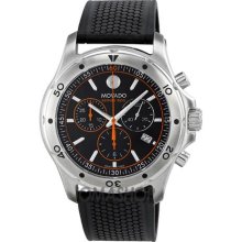 Movado Series 800 Black/Orange Chronograph Mens Watch 2600100
