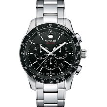 Movado 'Series 800' Chronograph Bracelet Watch Black/ Silver