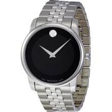 Movado Stainless Steel Black Museum Dial Mens Watch 0606504