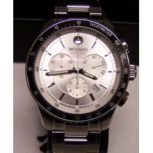 Movado Swiss Watch Series 800 Chronograph Silver Steel Bracelet 2600095