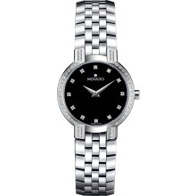 Movado Women's 605586 Faceto Diamond Accented Stainless-Steel Watch