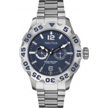 Nautica Men's BFD Stainless Steel, Blue Dial A20099G Watch