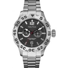 Nautica Men's Bfd Stainless Steel, Black Dial A20098g Watch Rrp Â£225.00