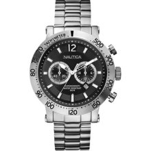 Nautica Men's Black Dial Stainless Steel Quartz Watch (Silver Stainless-Steel Quartz Watch)