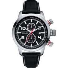Nautica Men's Quartz Chronograph Black Dial A18546G Watch