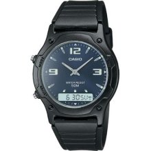 -new- Casio Aw49he-2av Analog Digital Dual Time Watch