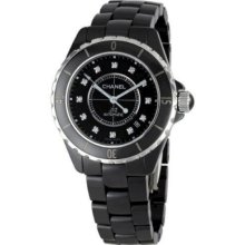 NEW Chanel J12 Black Ceramic 38mm Diamond Dial Automatic Watch - H1626