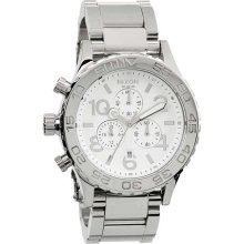 Nixon 42-20 Chrono Silver Dial Stainless Steel Mens Watch A037945