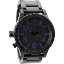 Nixon 51-30 Tide All Black Purple Watch A057-714
