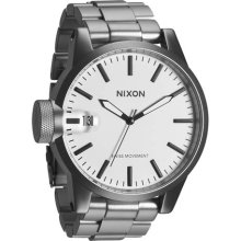 Nixon Men's Chronicle SS Sanded Steel/White Watch