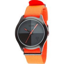 Nixon Quad Watch - Men's Neon Orange Nylon, One Size