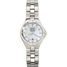 North Carolina Tar Heels UNC Pearl Ladies Bracelet Watch With Mop Dial