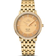 Omega Men's De Ville Mother Of Pearl & Diamonds Dial Watch 413.55.37.20.52.001