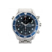 Omega Seamaster Chronograph Blue Bezel Mens Watch