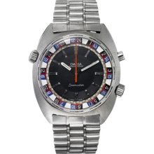 Omega Seamaster Watch Stainless Steel Band Black Dial