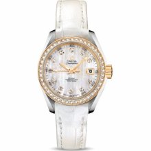 Omega Women's Aqua Terra Mother Of Pearl & Diamonds Dial Watch 231.28.30.20.55.001