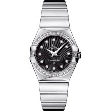 Omega Women's Constellation Black & Diamonds Dial Watch 123.15.27.60.51.002