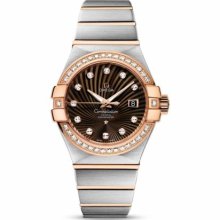 Omega Women's Constellation Brown & Diamonds Dial Watch 123.25.31.20.63.001