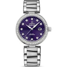 Omega Women's De Ville Ladymatic Purple & Diamonds Dial Watch 425.30.34.20.60.001