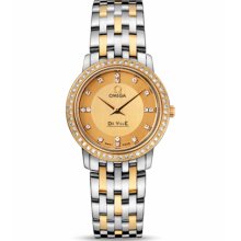 Omega Women's De Ville Champagne & Diamonds Dial Watch 413.25.27.60.58.001