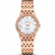 Omega Women's De Ville Mother Of Pearl & Diamonds Dial Watch 413.55.27.60.55.002