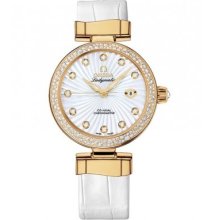 Omega Women's De Ville Ladymatic Mother Of Pearl & Diamonds Dial Watch 425.68.34.20.55.002