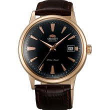 Orient Bambino Automatic Dress Watch with Black Dial, Rose Gold Tone
