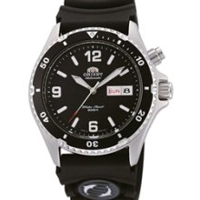 Orient Mako Black Dial Automatic Dive Watch with Rubber Dive Strap #EM65004B