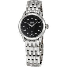 Oris Artelier Black Dial Diamond Ladies Watch 561-7604-4099MB