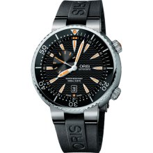 Oris Divers Small Seconds 47 mm Watch - Black Dial, Black Rubber Strap 74376098454RS Sale Authentic
